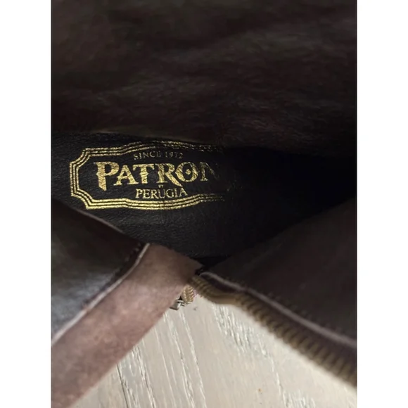 Patron By Perugia Rock Brown Studded Leather Boots Size 8 Western Bling Festival - Picture 10 of 10